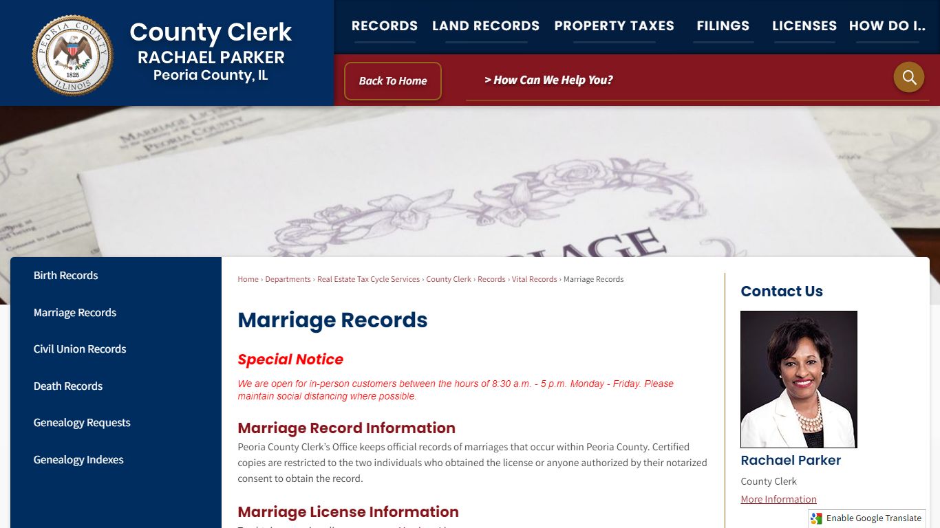 Marriage Records | Peoria County, IL
