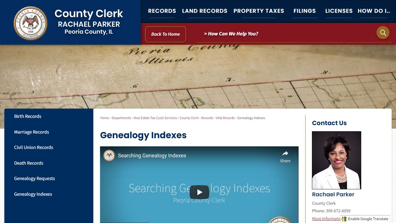 Genealogy Indexes | Peoria County, IL